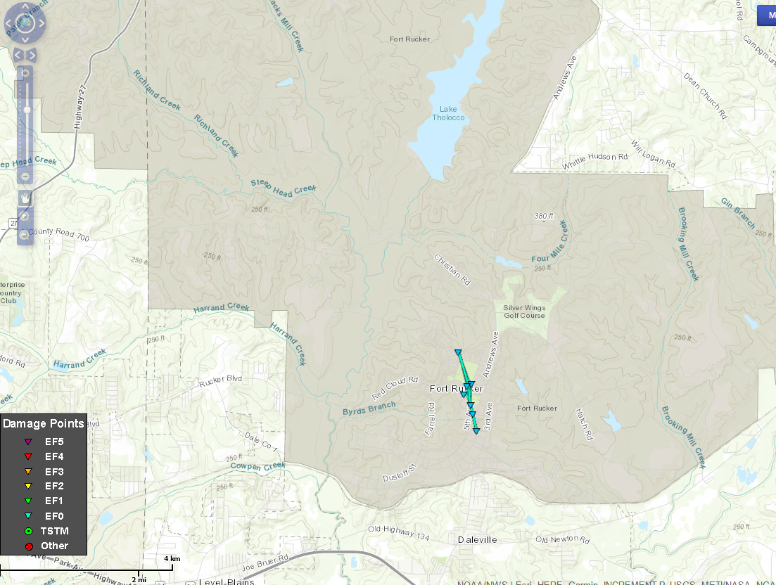 Dale County Tornado Track Map