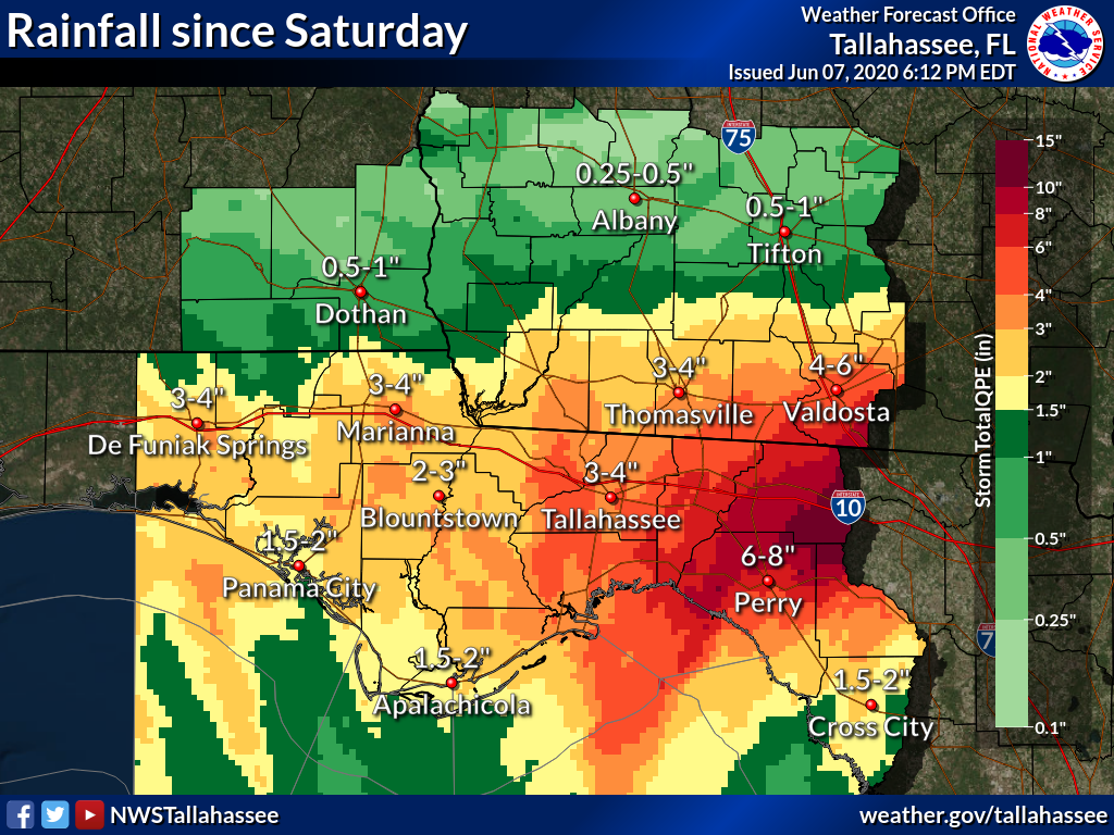 Rainfall Totals Saturday through Sunday afternoon