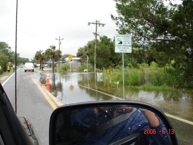 Storm surge flooding in Steinhatchee, FL during T.S. Alberto.