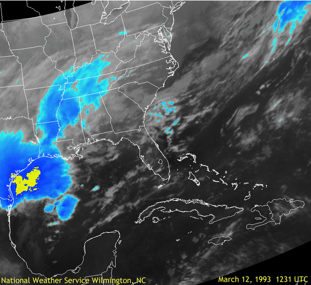 Infrared satellite loop of the 1993 Storm of the Century