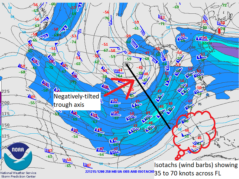 250 mb analysis from 7 AM EST December 15, 2022