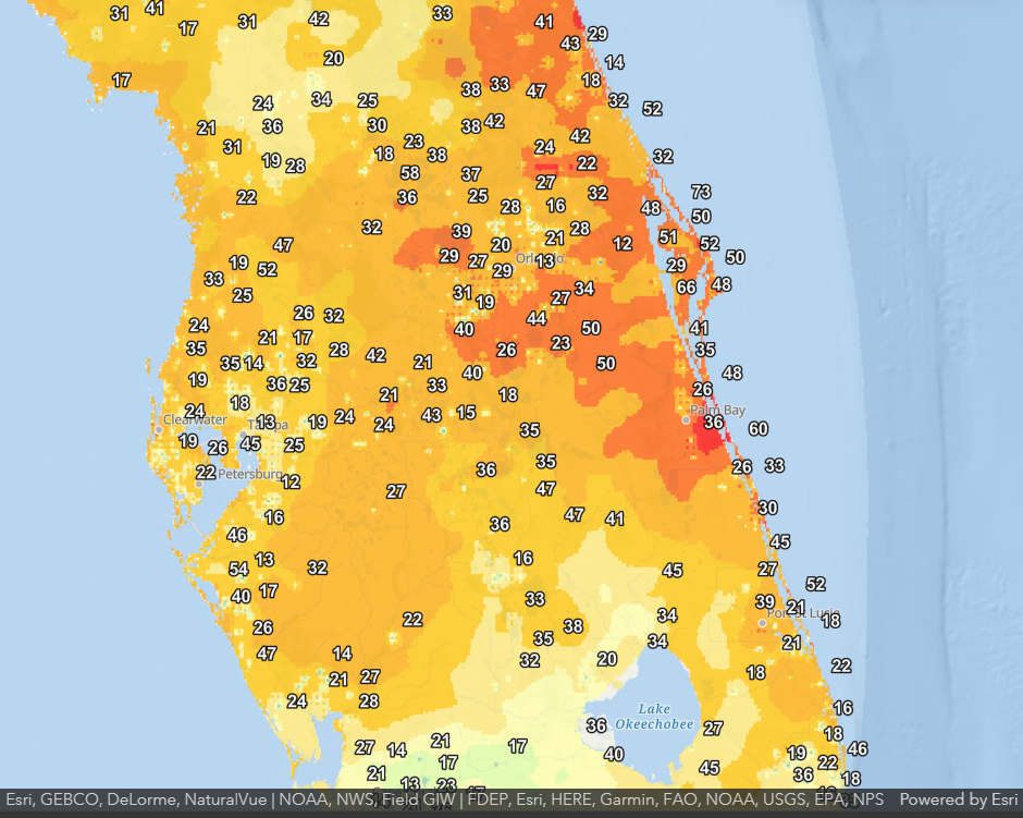 Preliminary maximum observed wind gusts. Please note, not all data may be considered official.