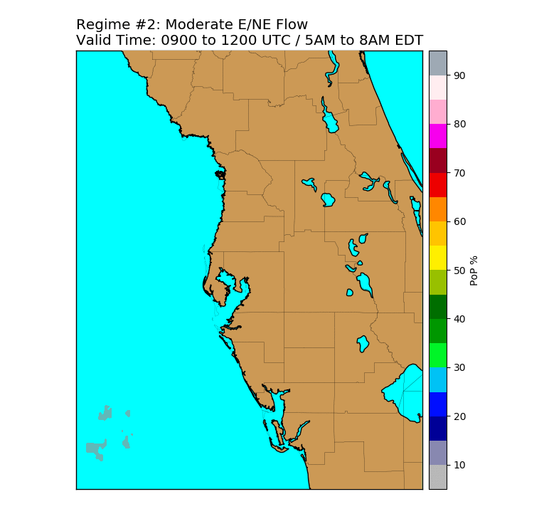 Regime 2: NE/E Wind at 4 to 10 knots, 3-hour Early Morning graphic