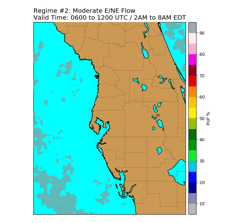 Regime 2: NE/E Wind at 4 to 10 knots, 6-hour Late Night graphic