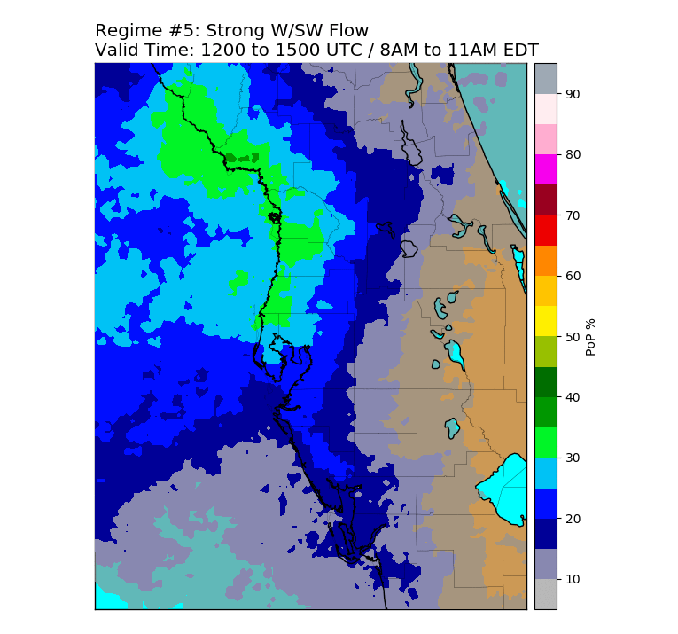 Regime 5: SW/W Wind > 10 knots, 3-hour Morning graphic
