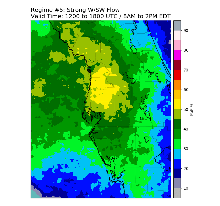 Regime 5: SW/W Wind > 10 knots, 6-hour Morning/Early Aftn graphic