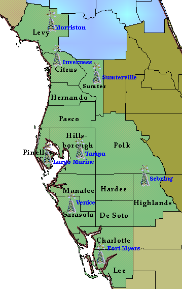 NOAA Weather Radio Map of our County Warning Area