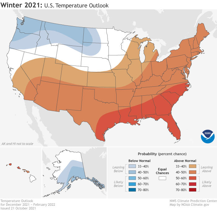 CPC Winter 2021-22 Temperature Outlook