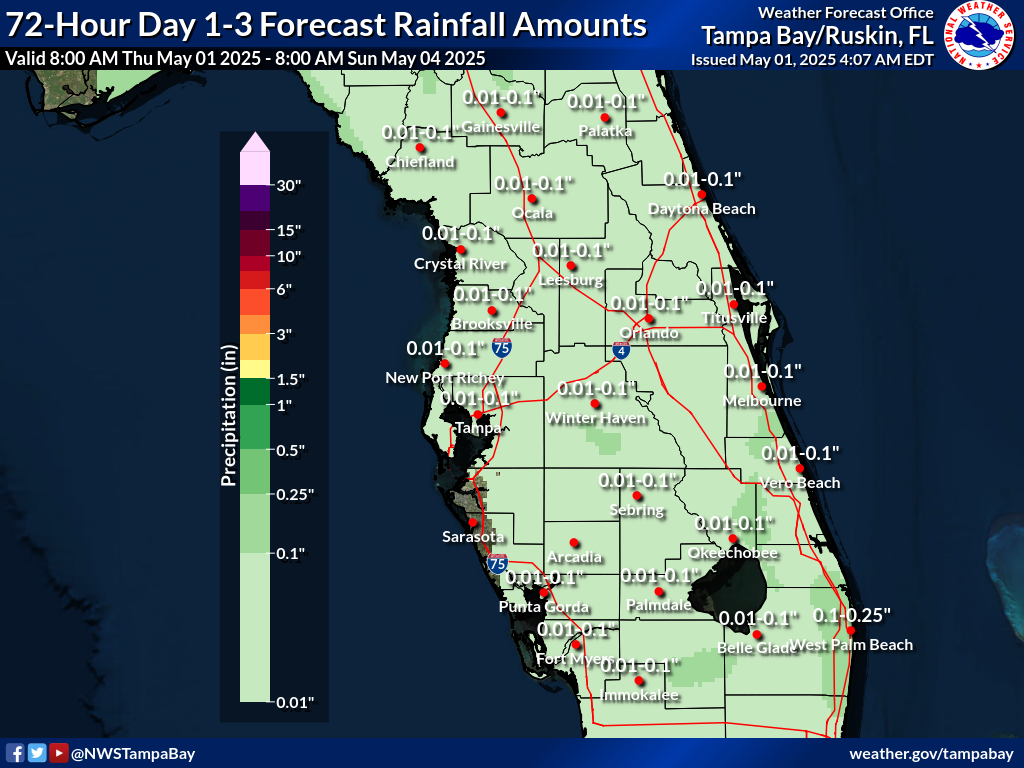 Localized Weather Prediction Center Day 1 to 3 Precipitation Forecast