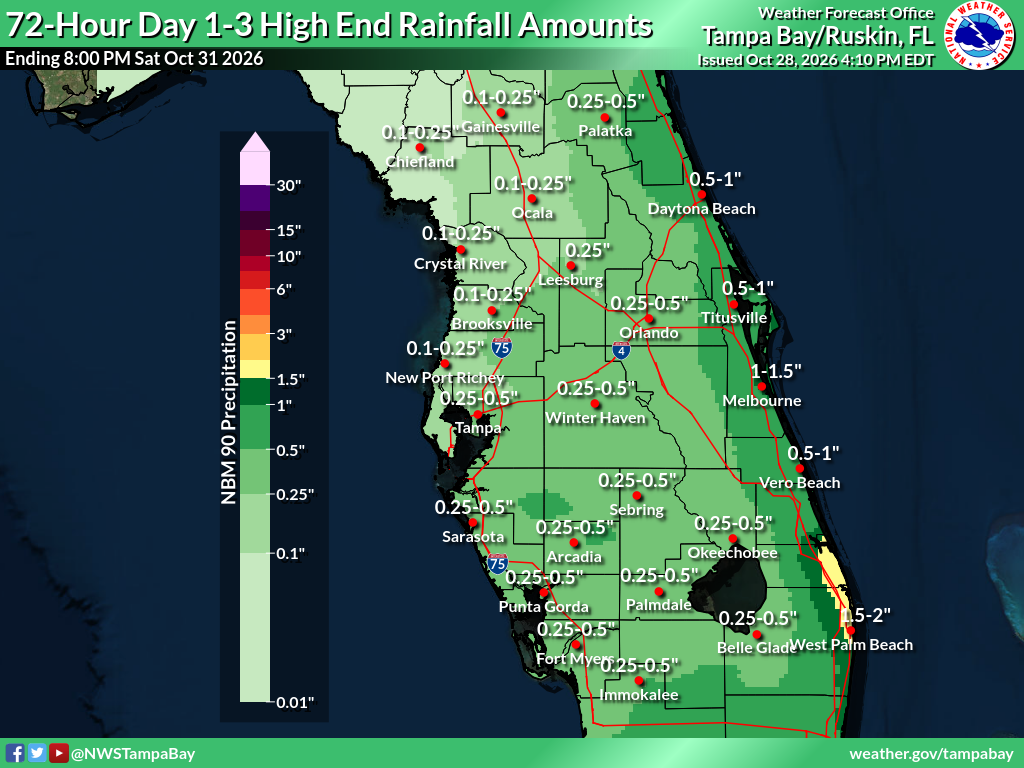 Greatest Possible Rainfall for Day 1-3