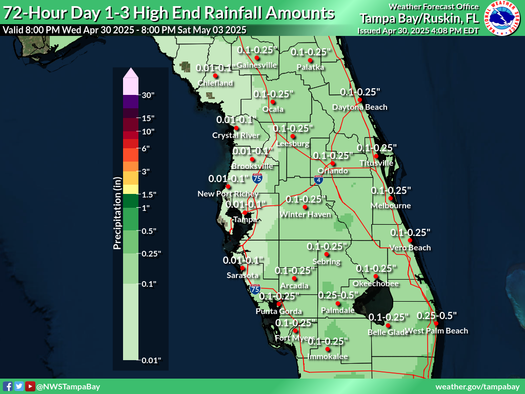 Greatest Possible Rainfall for Day 1-3