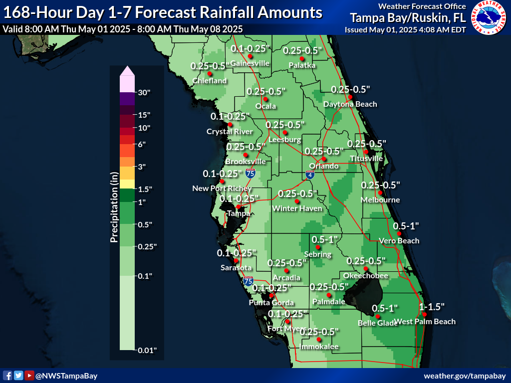 Localized Weather Prediction Center 7-Day Precipitation Forecast