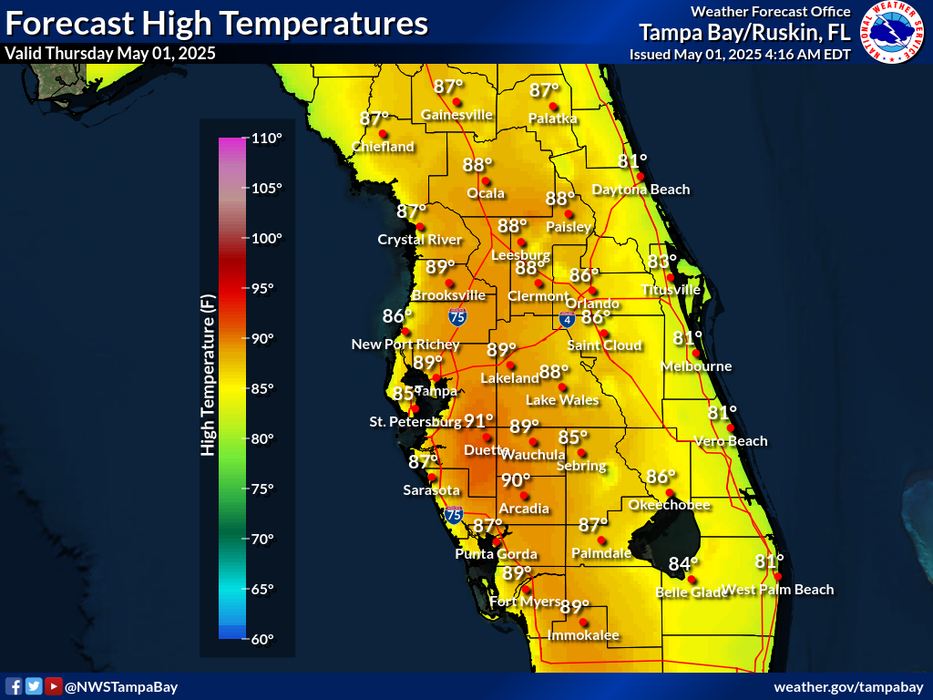 Expected High Temperature for Day 1