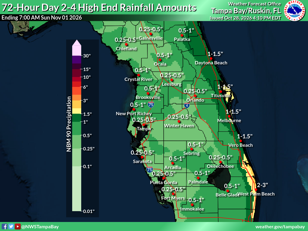 Greatest Possible Rainfall for Day 2-4