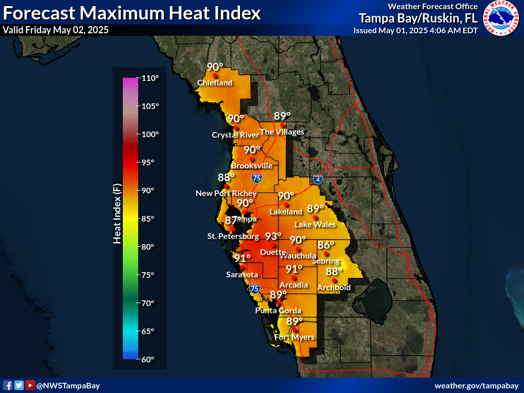 Maximum Heat Index for Day 2