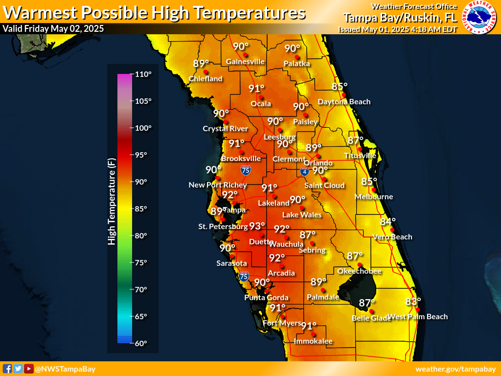 Warmest Possible High Temperature for Day 2