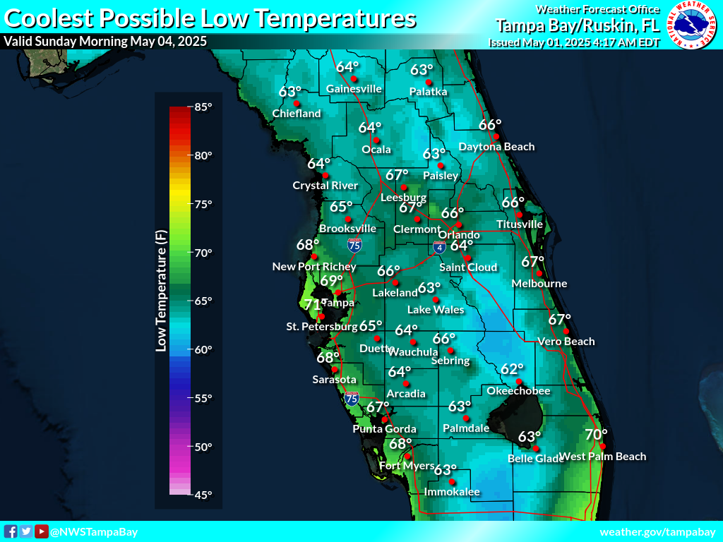 Coolest Possible Low Temperature for Night 3