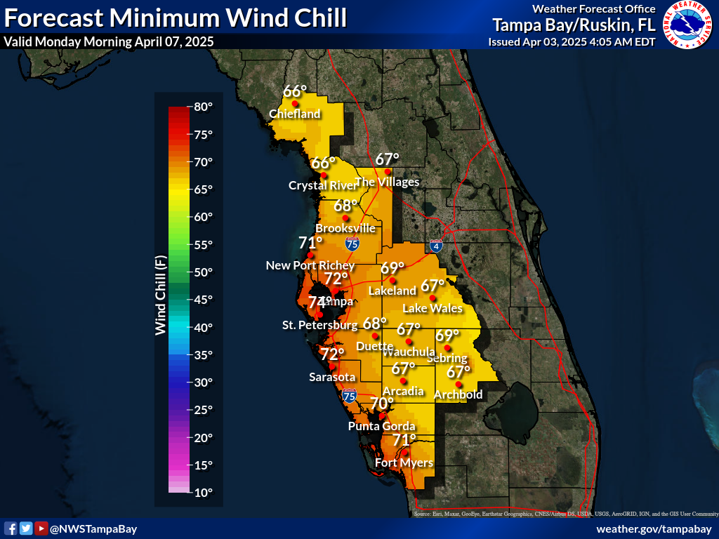 Minimum Wind Chill for Night 4