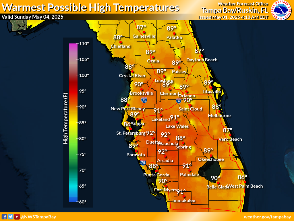 Warmest Possible High Temperature for Day 4