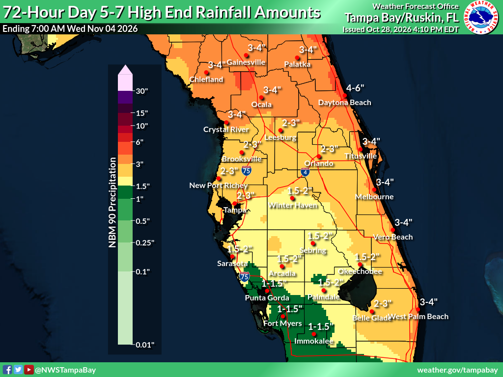 Greatest Possible Rainfall for Day 5-7