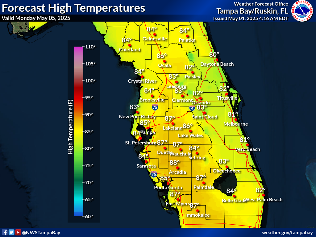 Expected High Temperature for Day 5