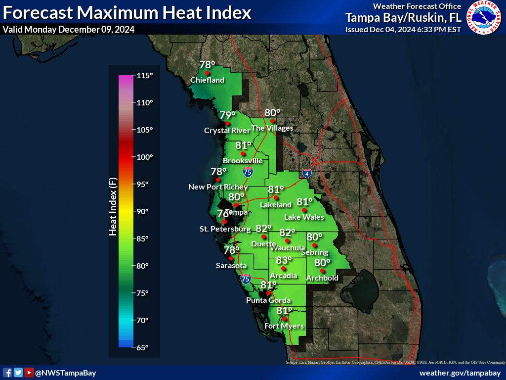 Maximum Heat Index for Day 5