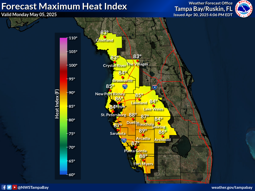 Maximum Heat Index for Day 5