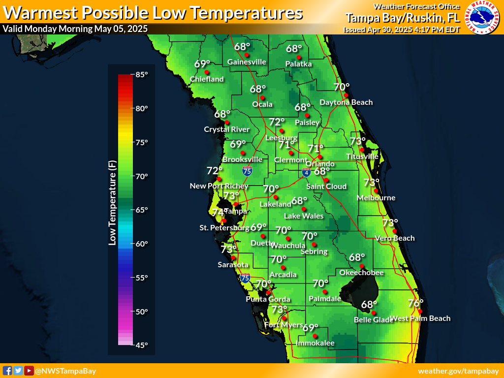 Warmest Possible Low Temperature for Night 5