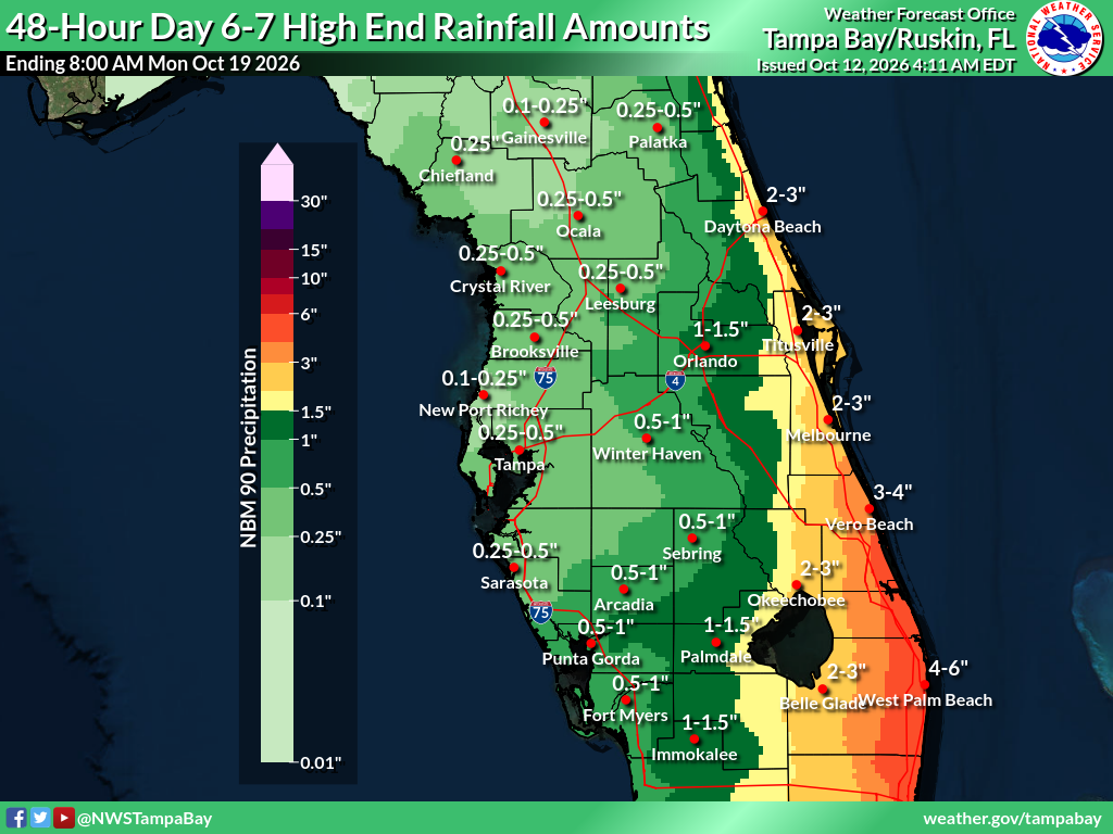 Greatest Possible Rainfall for Day 6-7