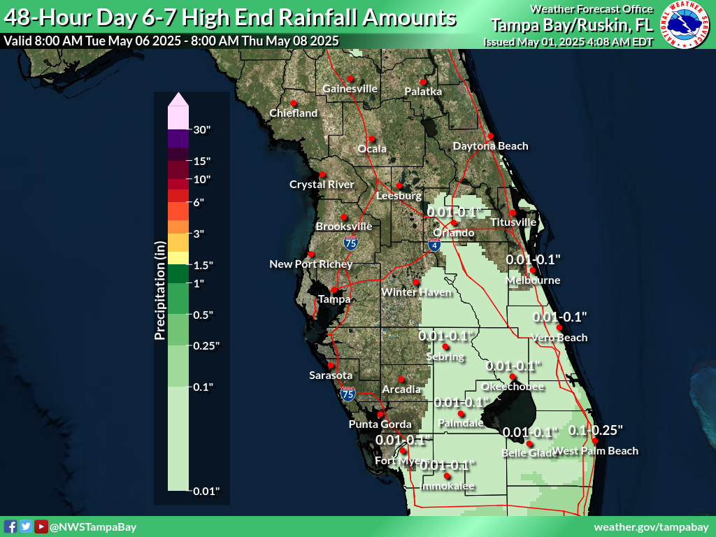 Greatest Possible Rainfall for Day 6-7