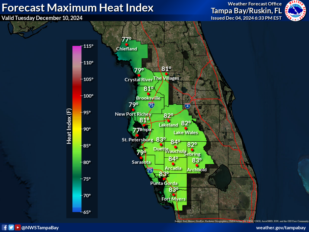 Maximum Heat Index for Day 6