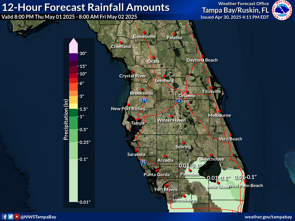 Expected Rainfall for Night 2