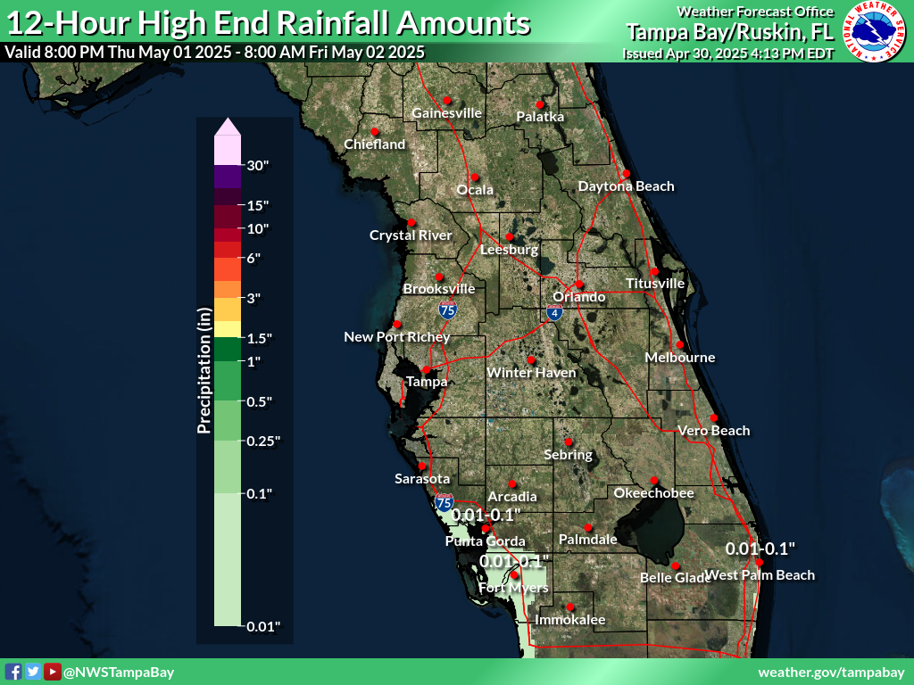 Greatest Possible Rainfall for Night 2