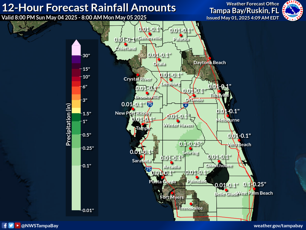 Expected Rainfall for Night 4