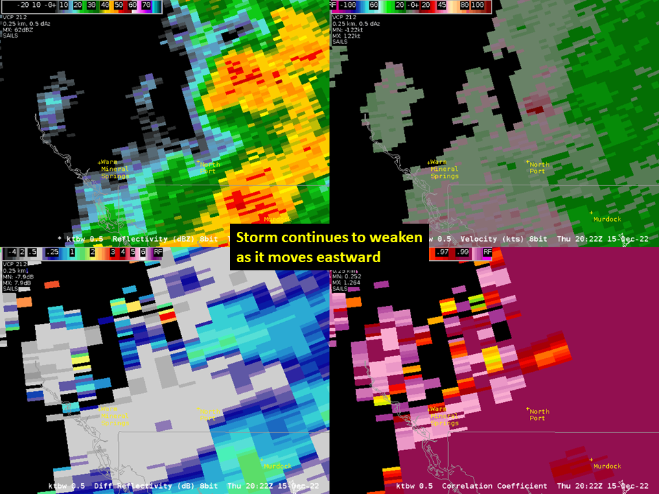 Radar Image from December 15, 2022 at 3:22 PM EST