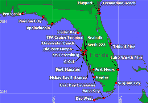 state of florida weather map Tampa Bay Area Marine Weather Page state of florida weather map