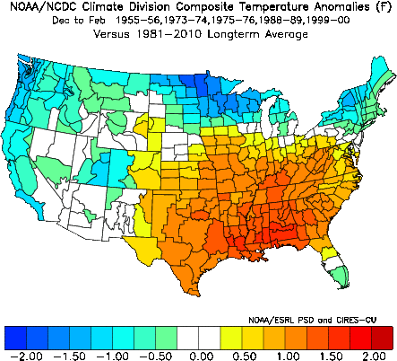 La Niña Composite Temperature Anomaly Graphic
