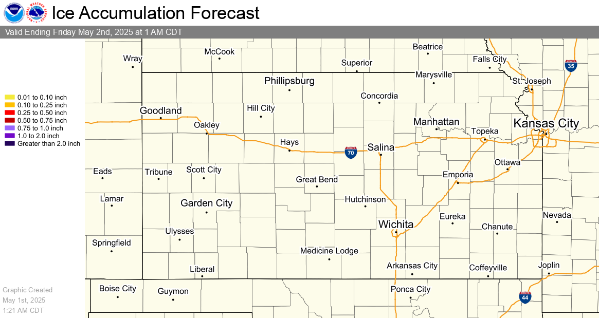 24 Hour Ice Accumulation Forecast