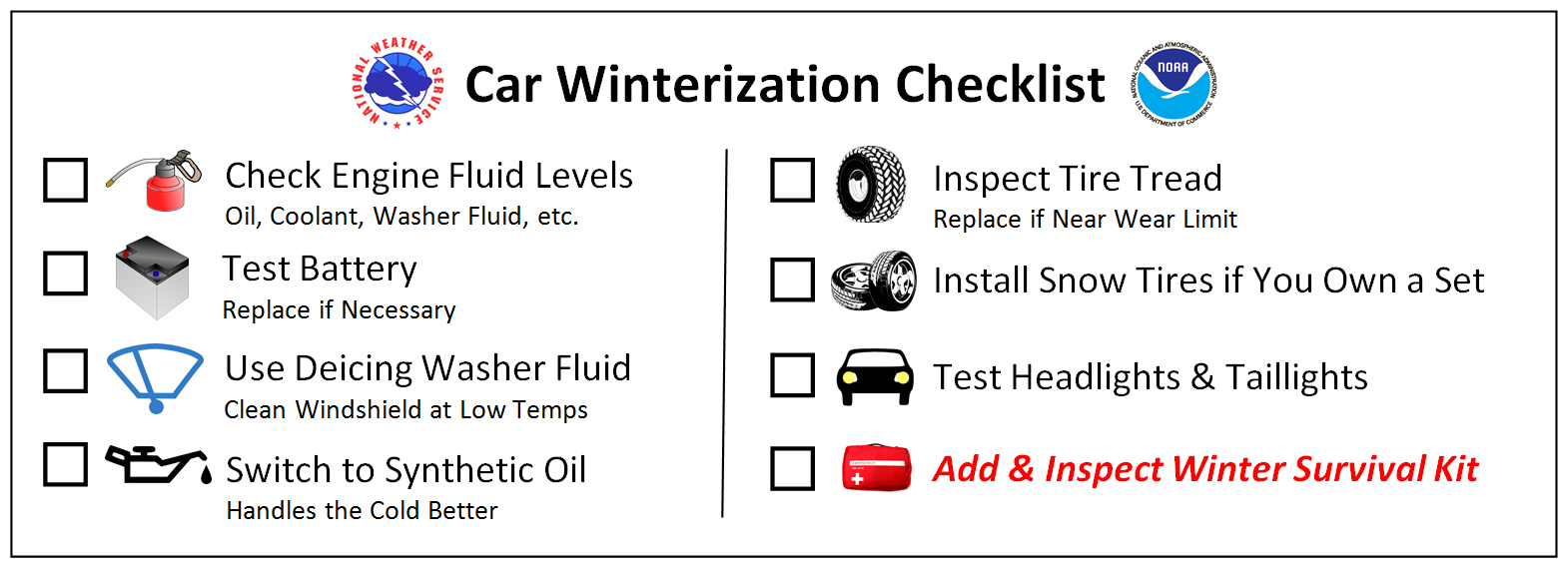Winter Car Checklist