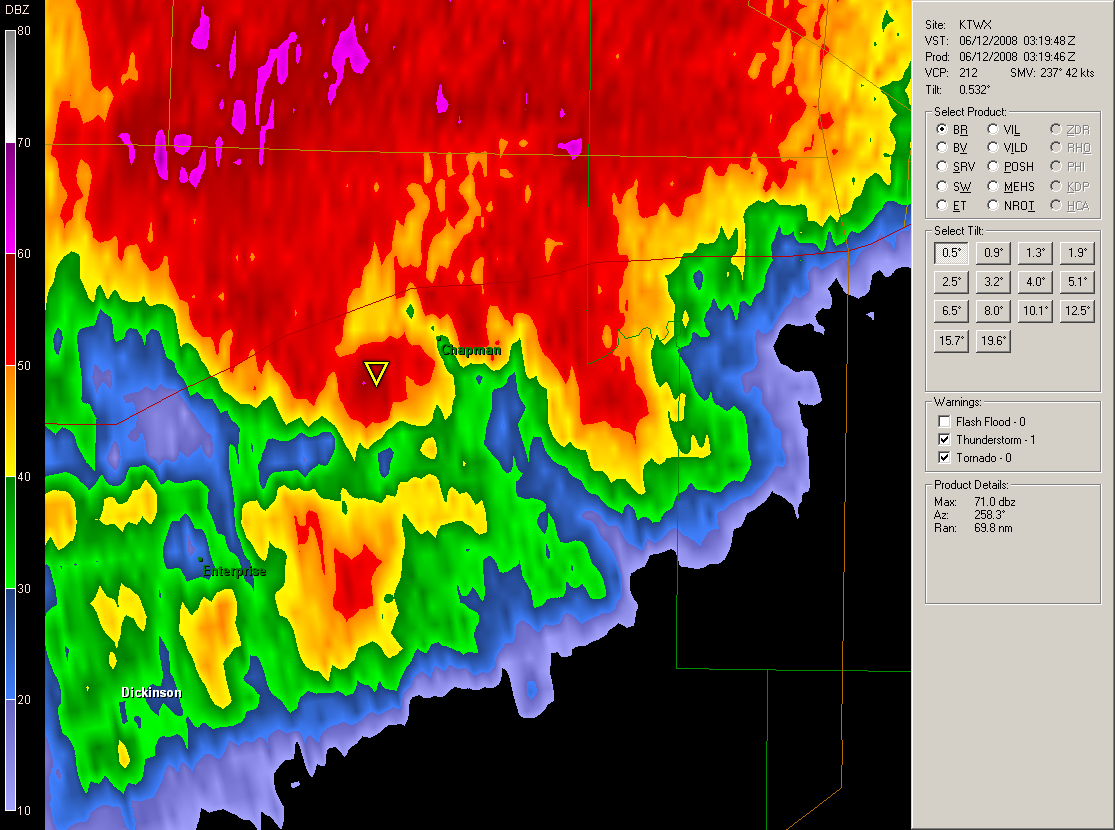 Chapman Tornado June 11, 2008 - NWS Topeka, KS1115 x 830