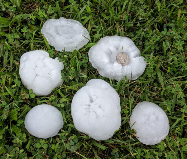 4.5 inch hail near Dover, KS