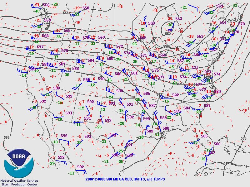 500 mb pattern valid at 7 pm	