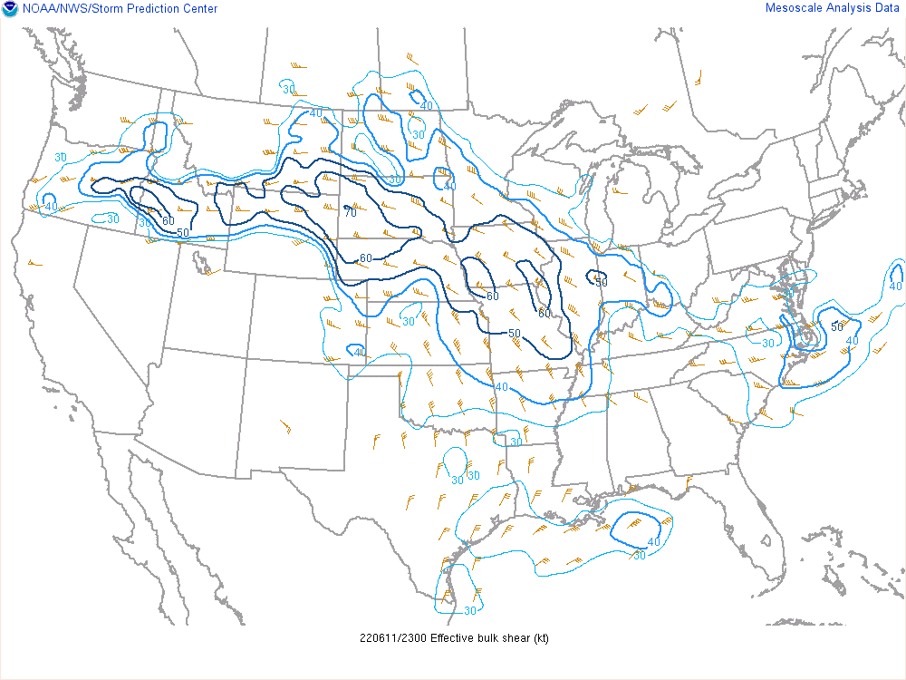 Effective shear valid at 7 pm	