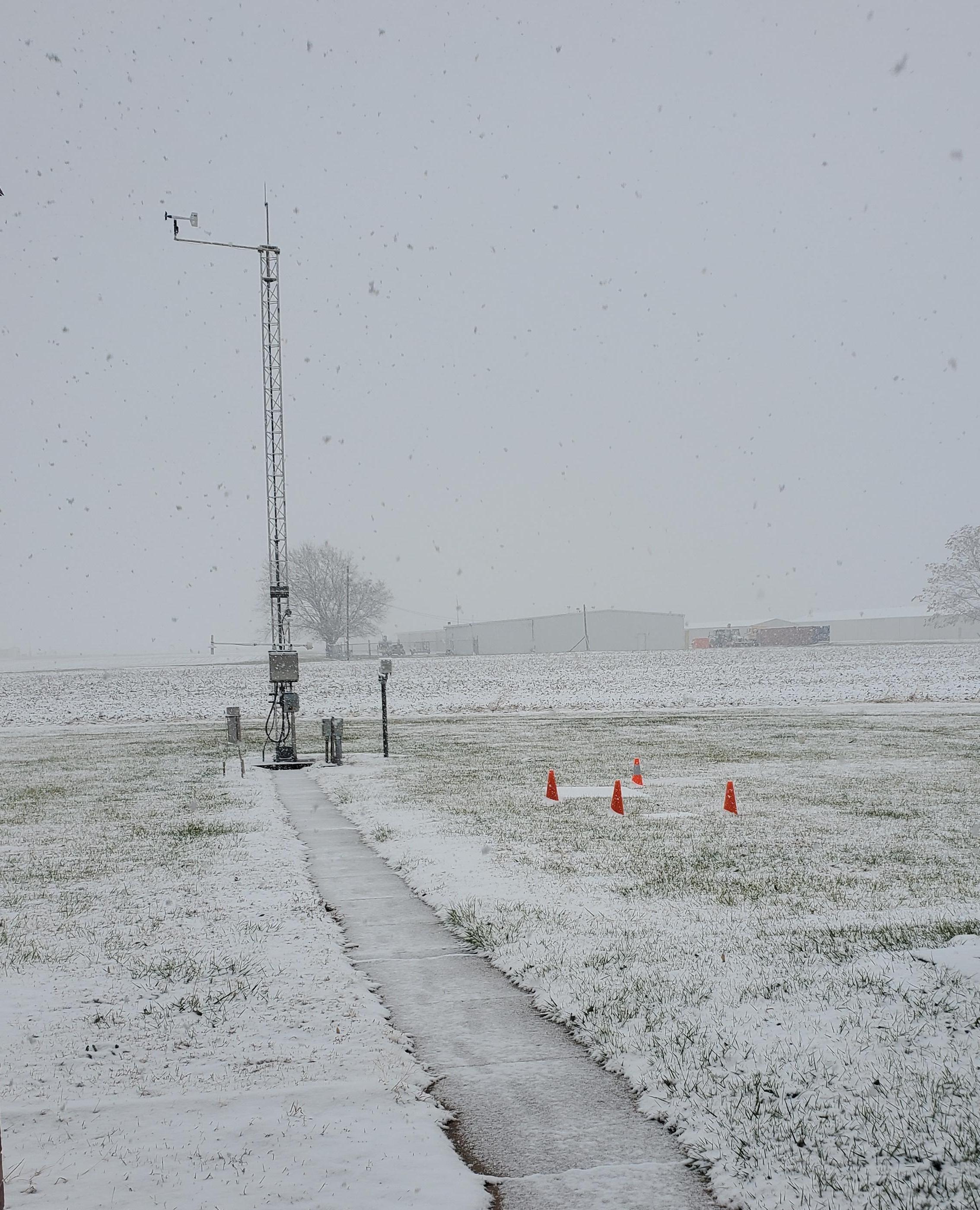 Beginning of the snow in Topeka