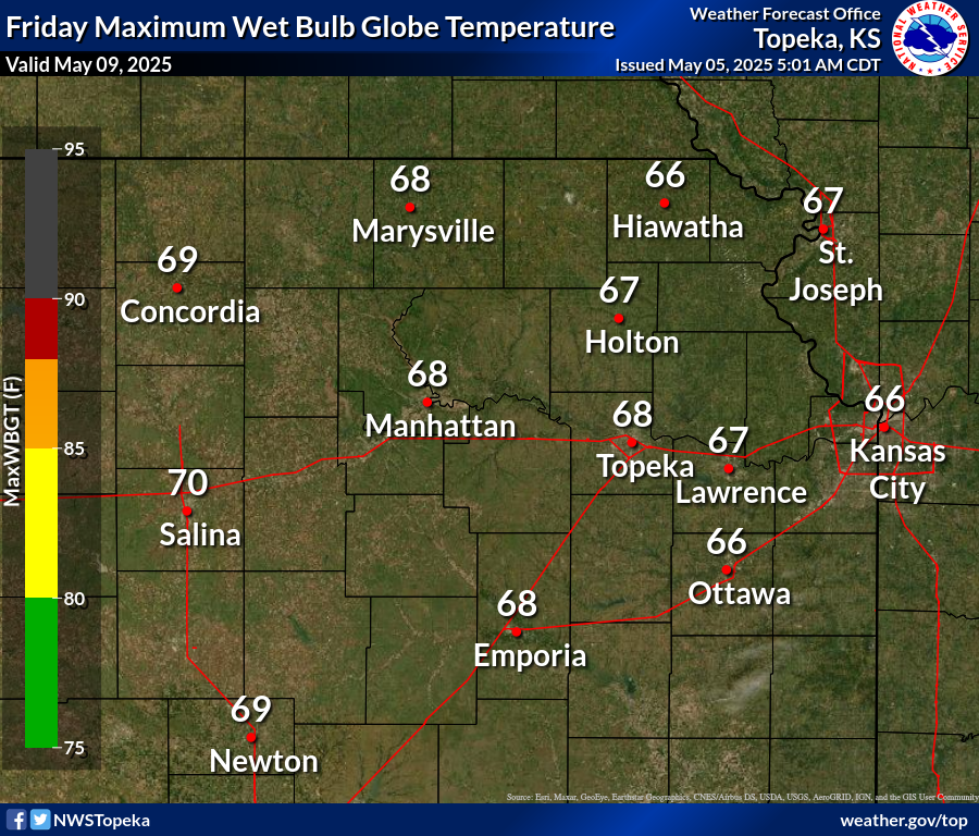 Maximum Wet Bulb Globe Temperature Day 5