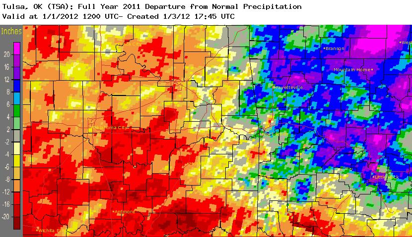 2011 rainfall departure from normal