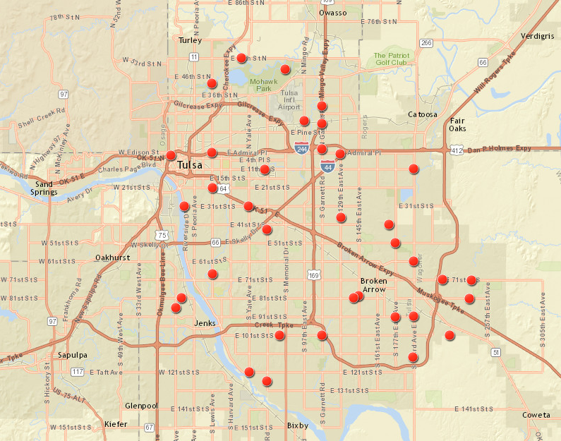 Tulsa Weather Map.