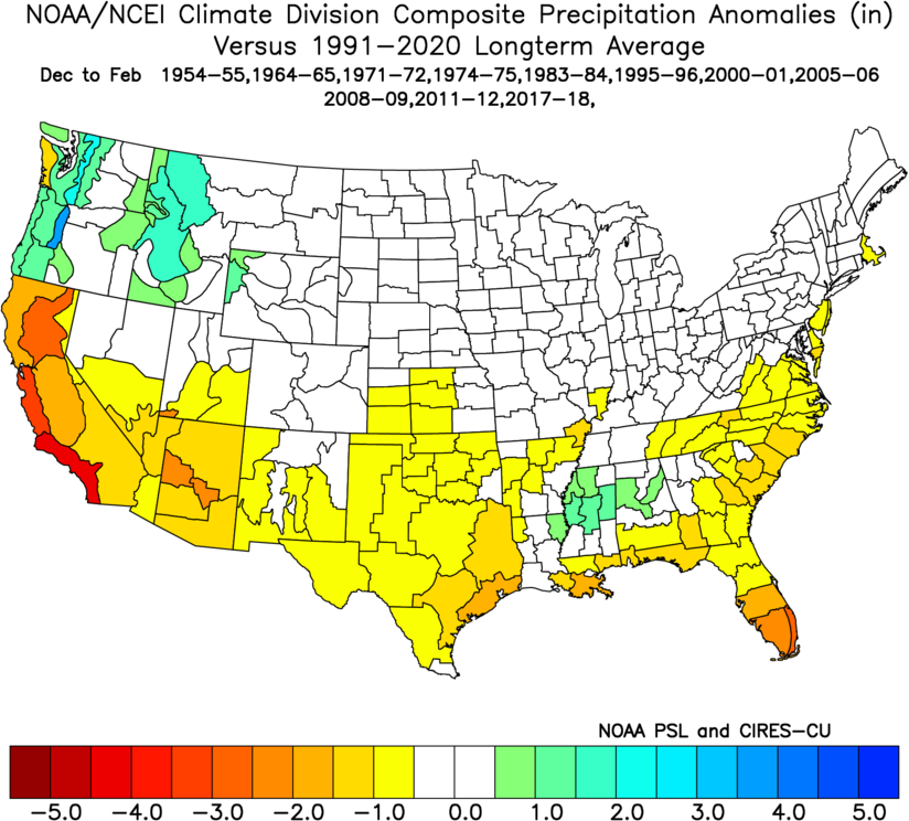 La Nina winter (DJF) weak episodes