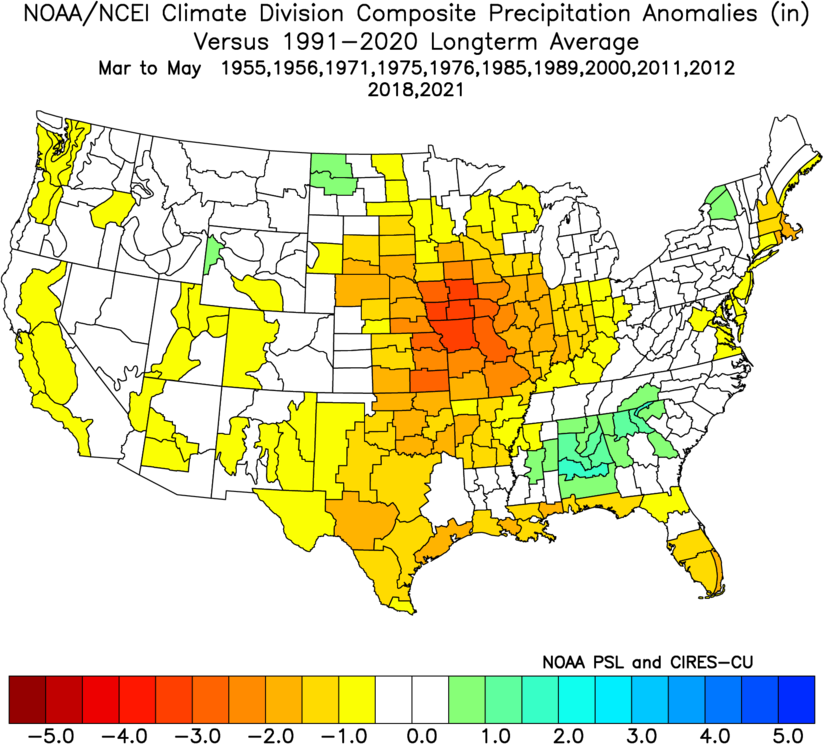 La Nina spring (MAM) weak episodes