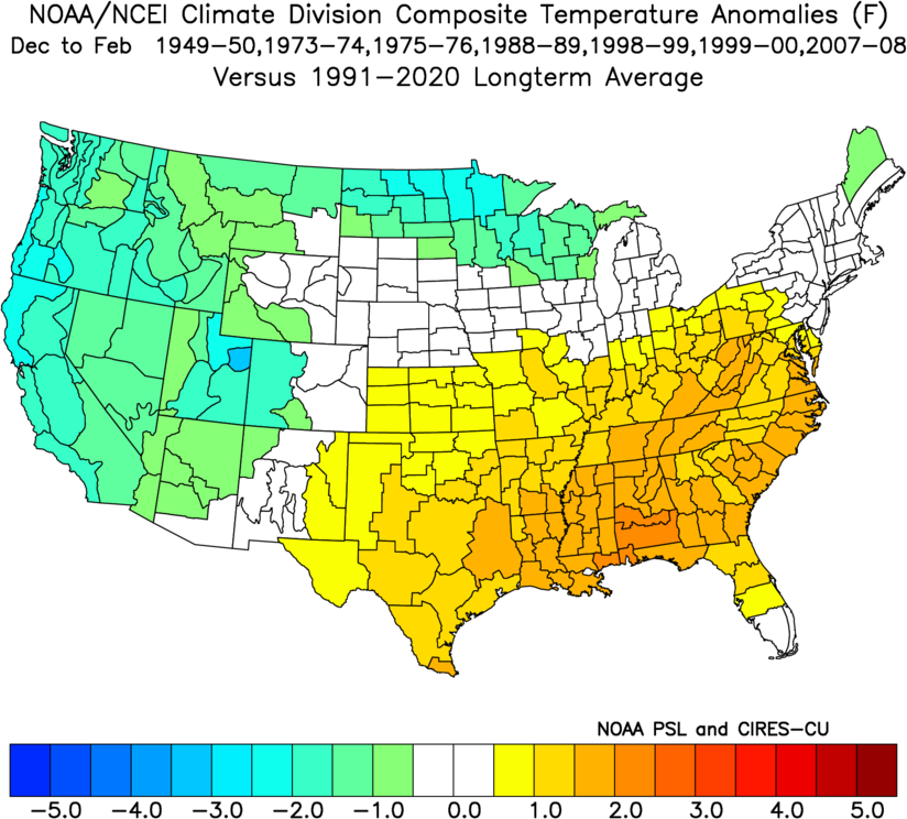 La Nina winter (DJF) Strong episodes